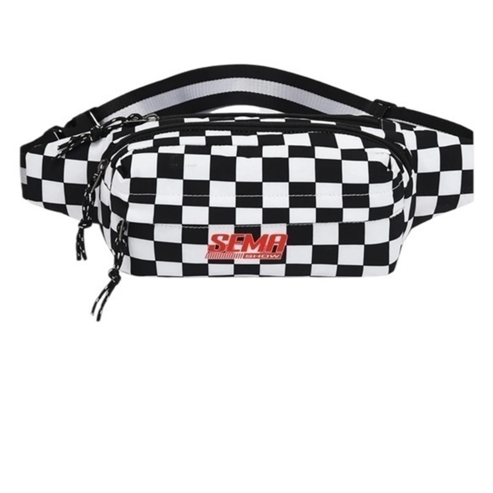 SEMA SHOW Black & White Checkered Fanny Pack